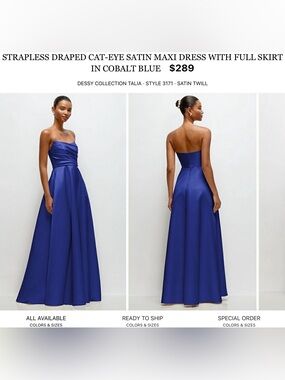 Dessy Collection Dresses | Strapless Empire Waist Cutout Maxi Dress With Covered Button Detail | Color: Pink/Purple | Size: 18 | Angsend's Closet